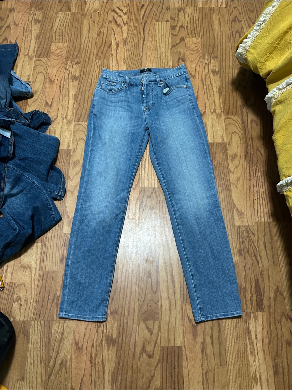 7 For All Mankind Light Blue Straight Leg Jeans